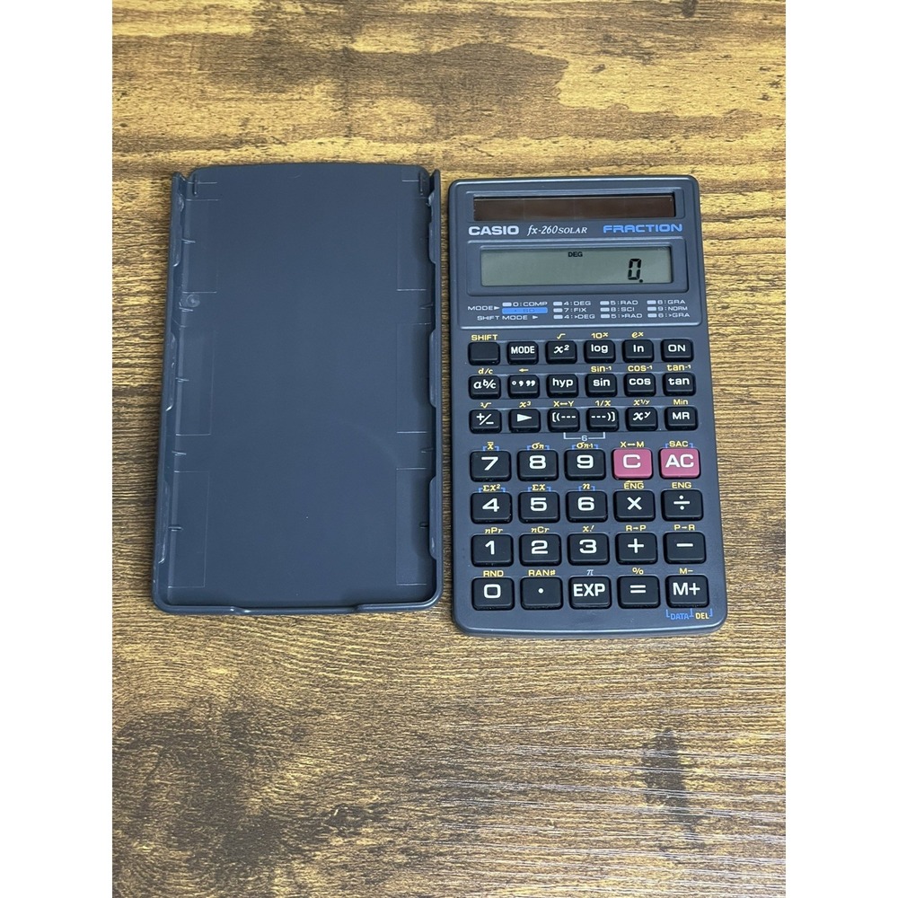 Casio FX-260Solar Fraction Scientific Calculator With Slide Case Tested E.1
